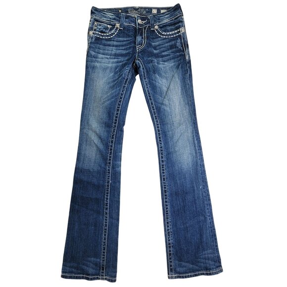 Miss Me Bootcut Jeans JE5369B2X With Embellished Pockets Womens Size 27 - Picture 10 of 11